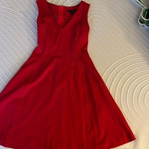 Red cocktail dress with pockets